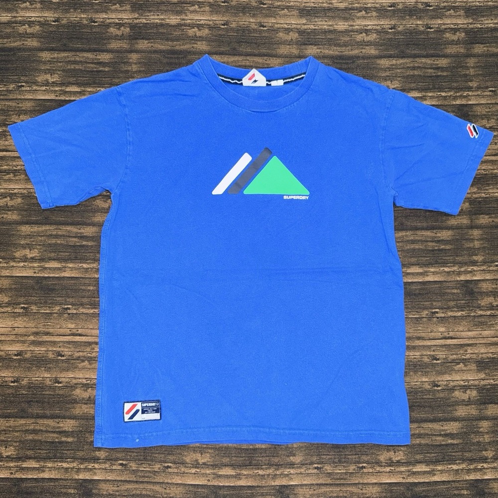 Superdry Mountain Sport Graphic T Shirt Blue Size 8